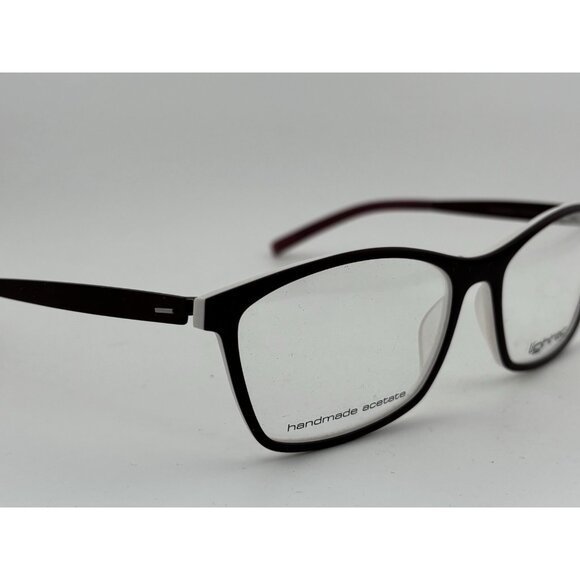LIGHTEC - Morel France 7900L 55-16-135 PP 042 Red & White Eyeglass Frames - Picture 4 of 9